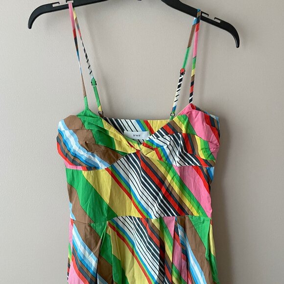 NWT! SWF Fitted Balloon Cotton Mini Dress - La Fiesta Multicolor - Bubble Hem 🔮 - Picture 4 of 9